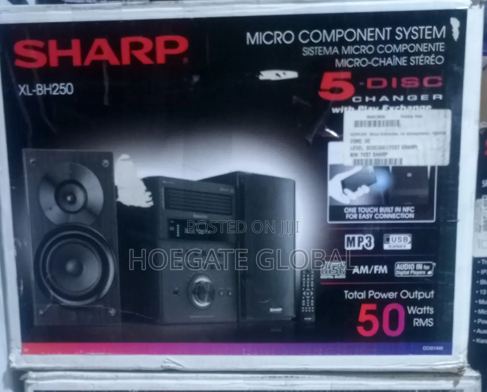 Sharp Xl- Bh250 Bluetooth 5-Cd Usb Aux Digital Am Fm Mini Shelf System