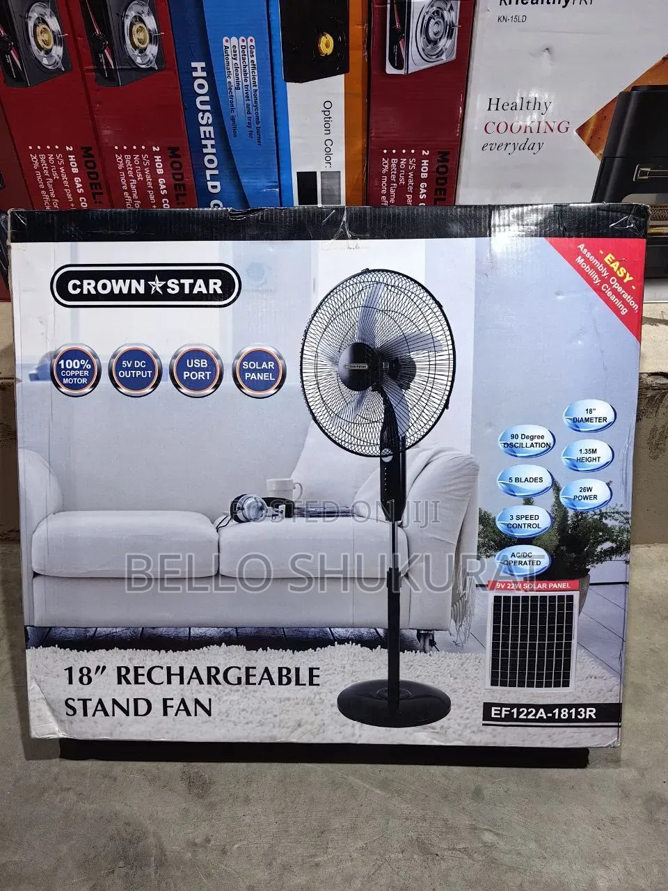 18 Inch Rechargeable Standing Fan