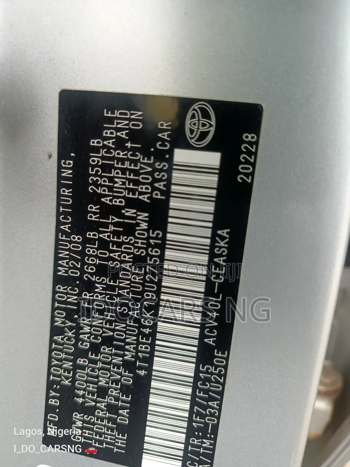 Toyota Camry SE 4dr Sedan (2.4L 4cyl 5A) 2008 Silver