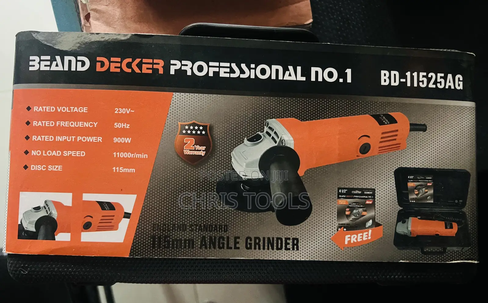 Be and Decar 4 1/2” Angle Grinder