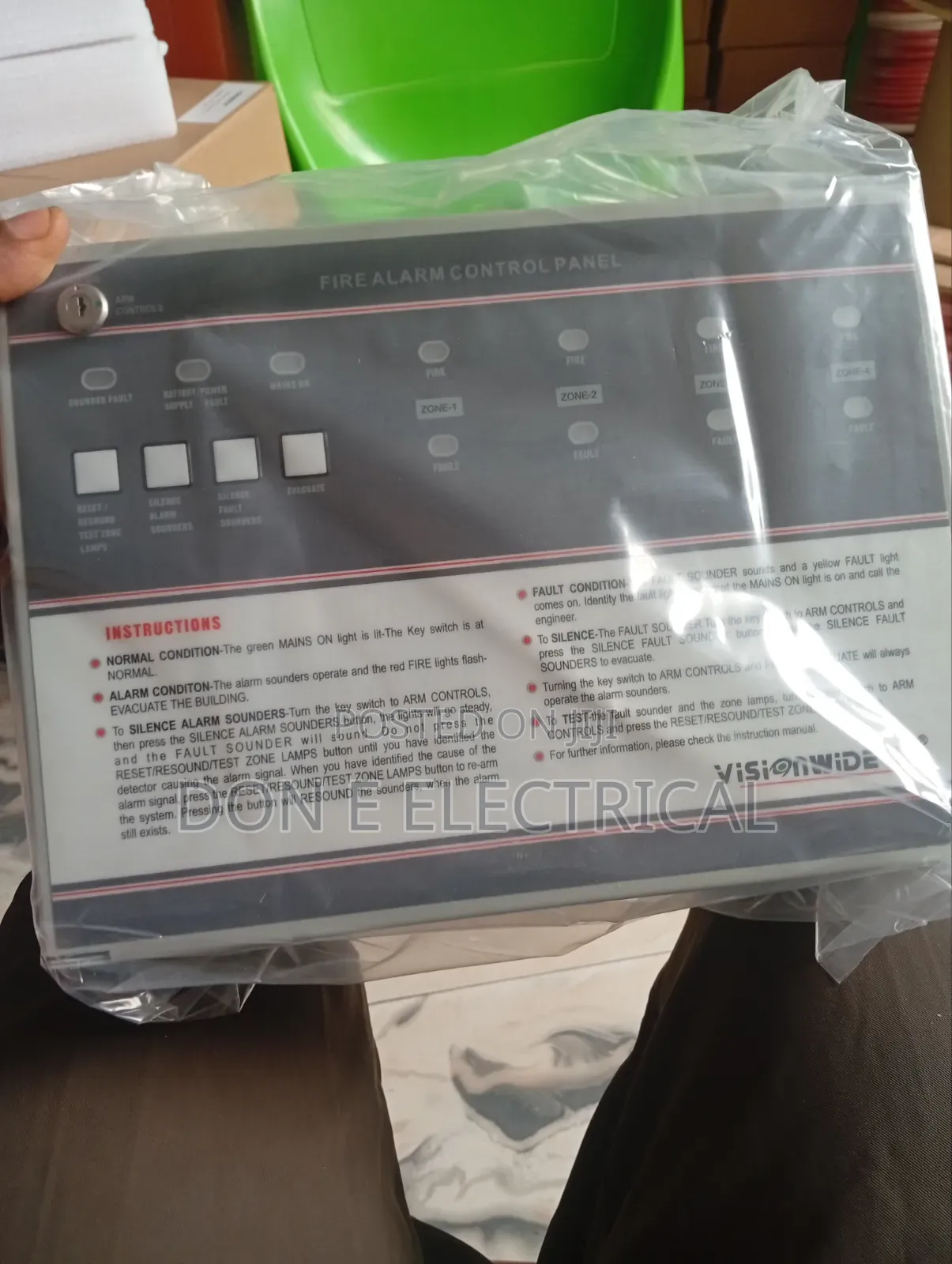4zone Vision Wide Fire Alarm Panel