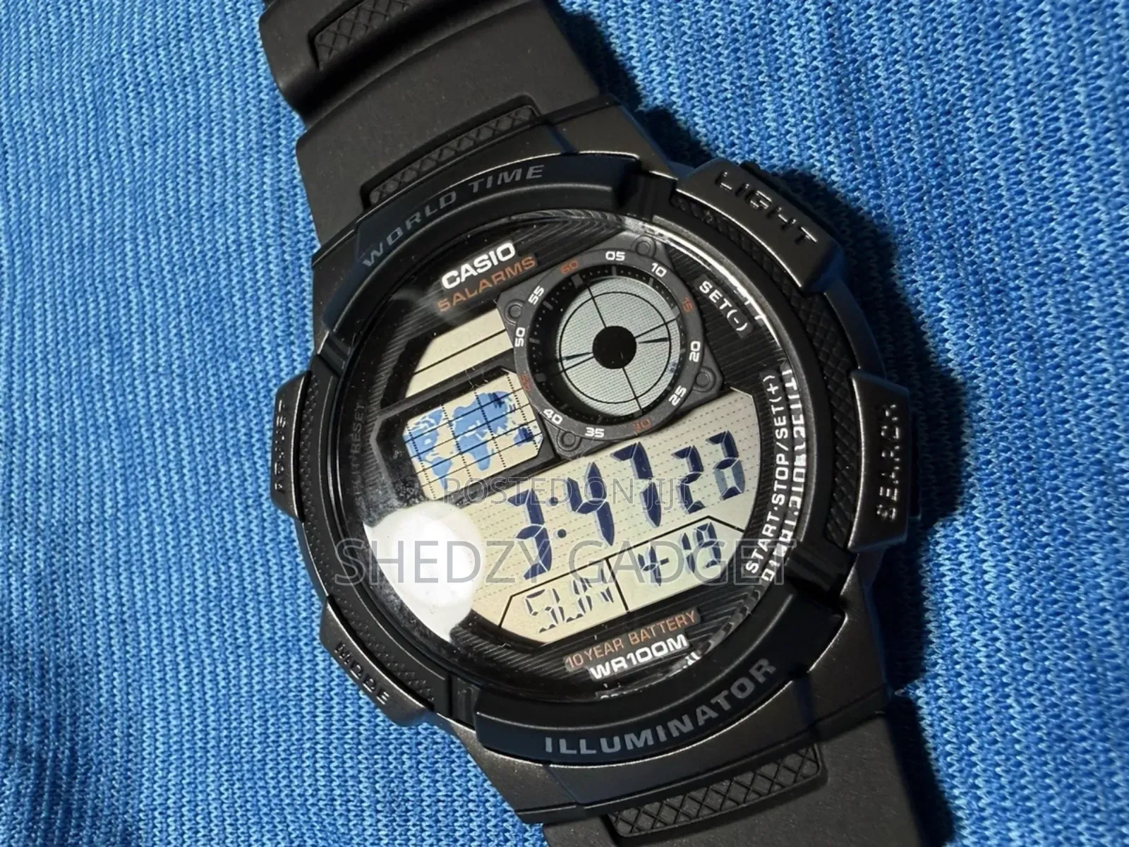 Casio Ae-1000w-1av World Time Silver Digital Watch