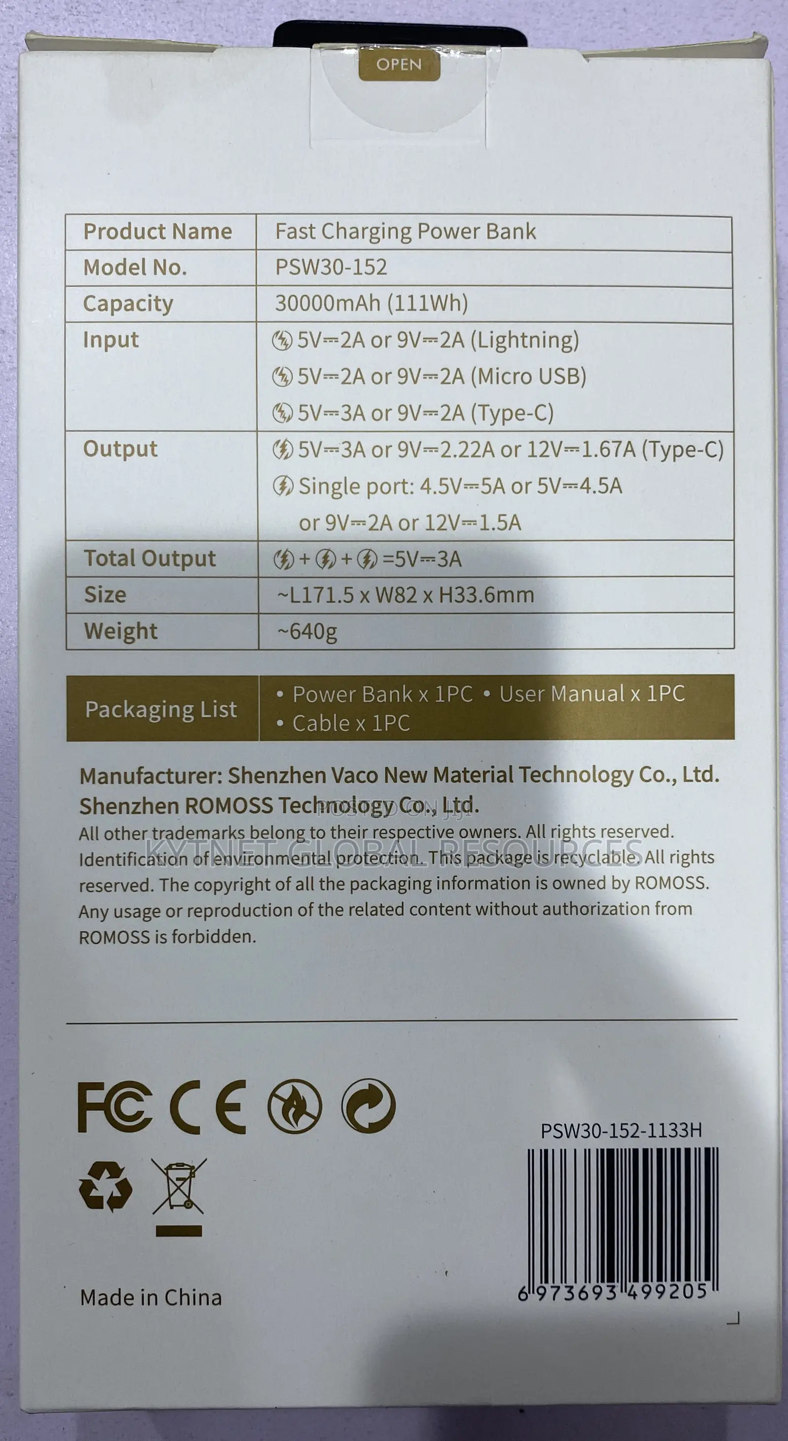 Romoss 30000mah (Sw30pf)