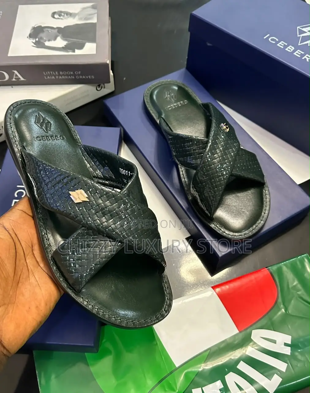 Iceberg Quality Luxury Men Genuine Leather Pams