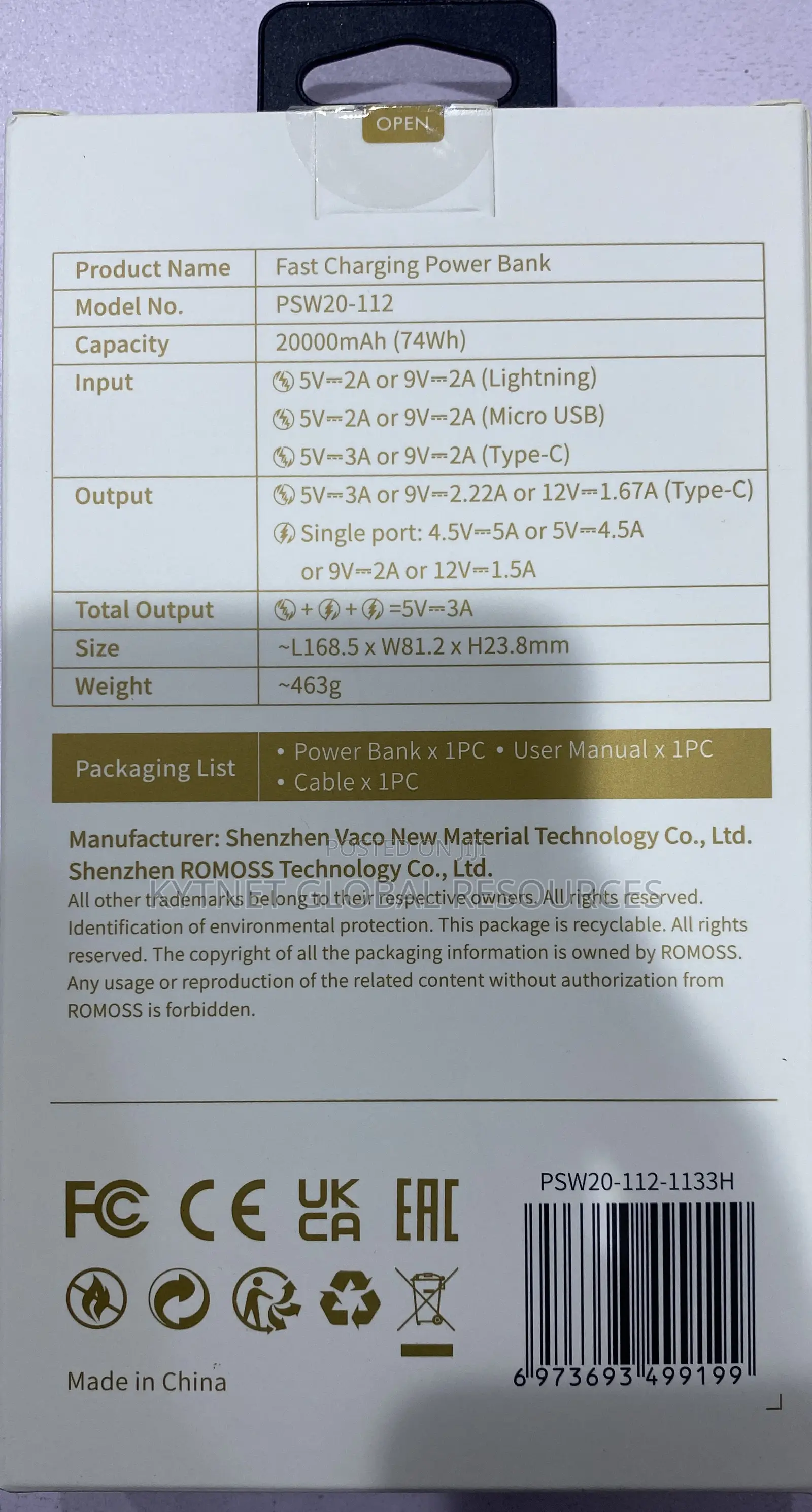 Romoss Sw20pf (20000mah)