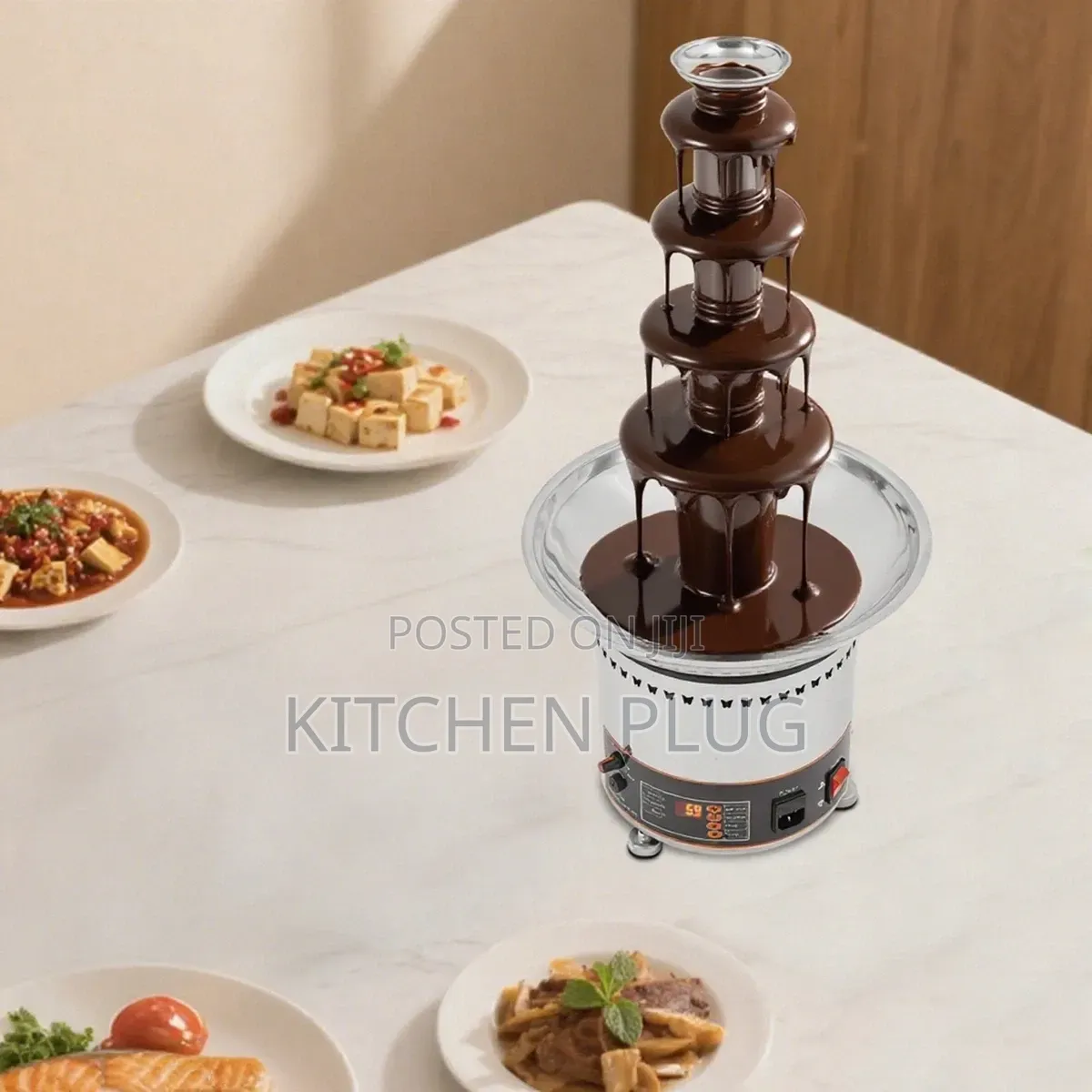 Commercial 5-Layer Stainless Steel Digital Display Chocolate Fountain