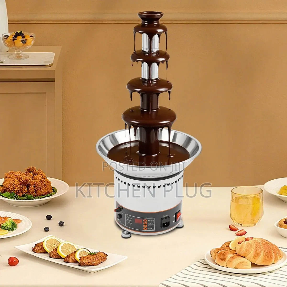Commercial 5-Layer Stainless Steel Digital Display Chocolate Fountain