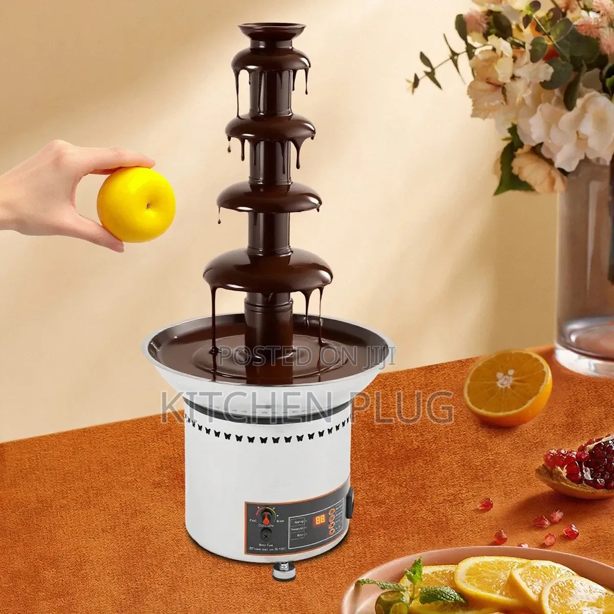 Commercial 5-Layer Stainless Steel Digital Display Chocolate Fountain
