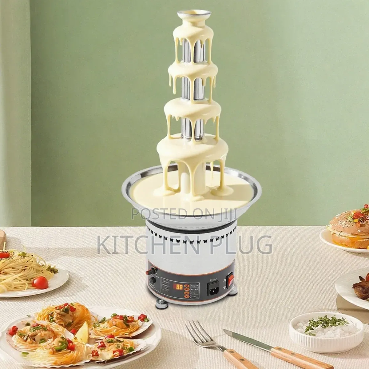 Commercial 5-Layer Stainless Steel Digital Display Chocolate Fountain
