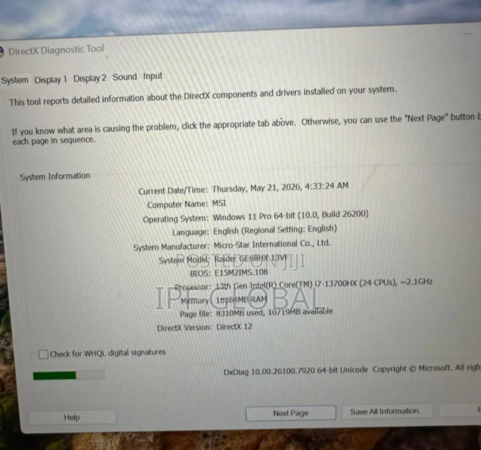New Laptop MSI Raider GE68HX 13VI-202US 16GB Intel Core i7 SSD 1.5T