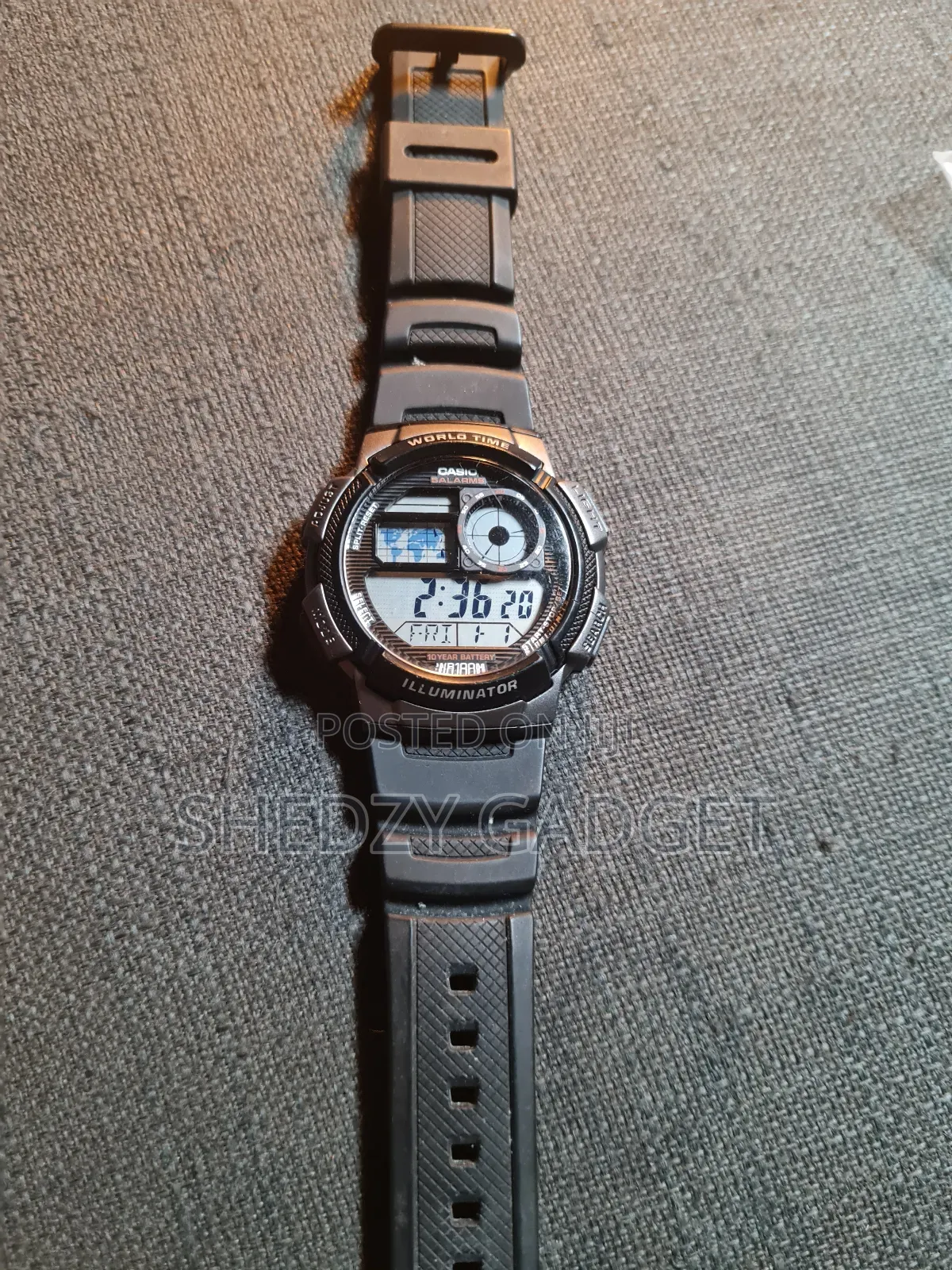 Casio Ae-1000w-1av World Time Silver Digital Watch