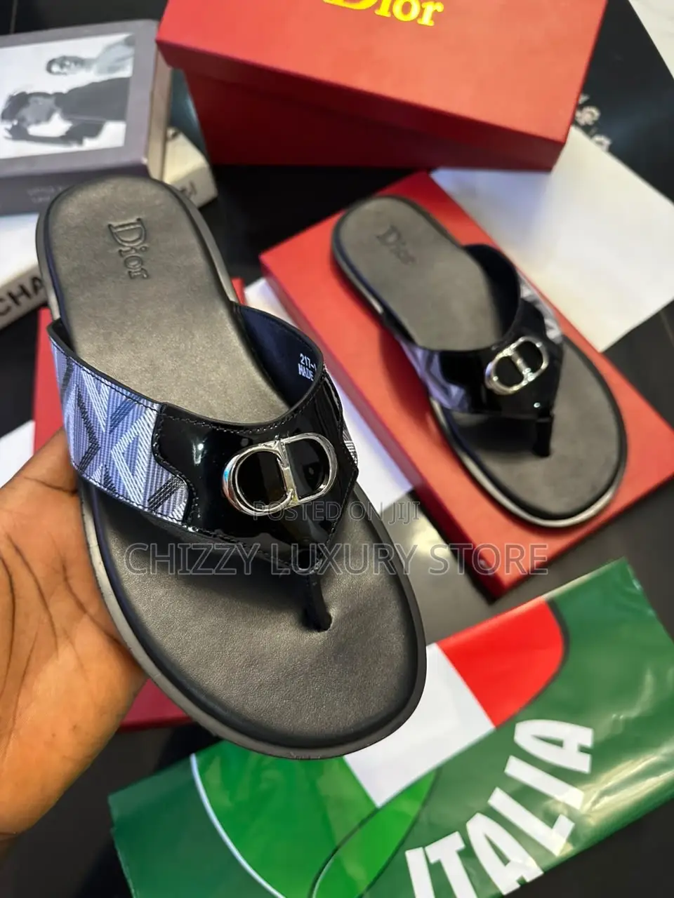 Dior Quality Luxury Men Genuine Leather Pams