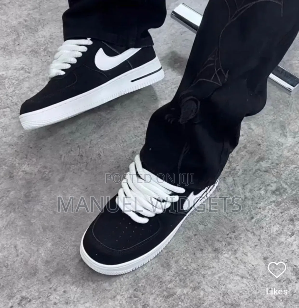 Nike Air Force Swoosh Black Sneakers – Premium Quality