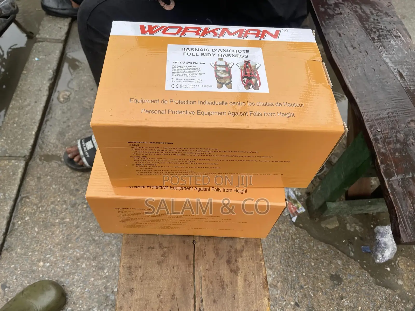 Heavy Duty Full Body Double Hook Safety Harness With Shock Absorber