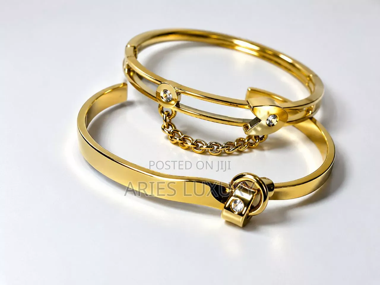 Diamond Accent Love Bangle Stainless Steel