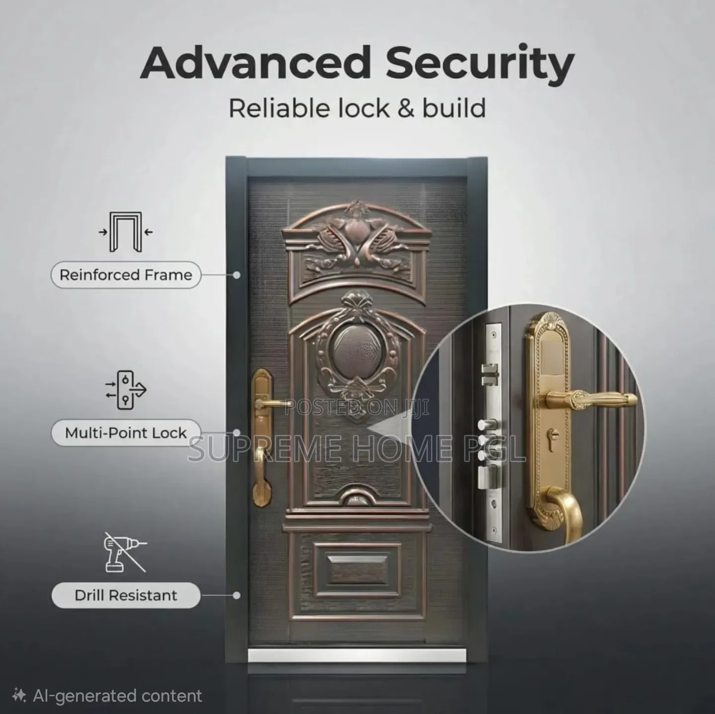 High Quality Copper Cast Security Door