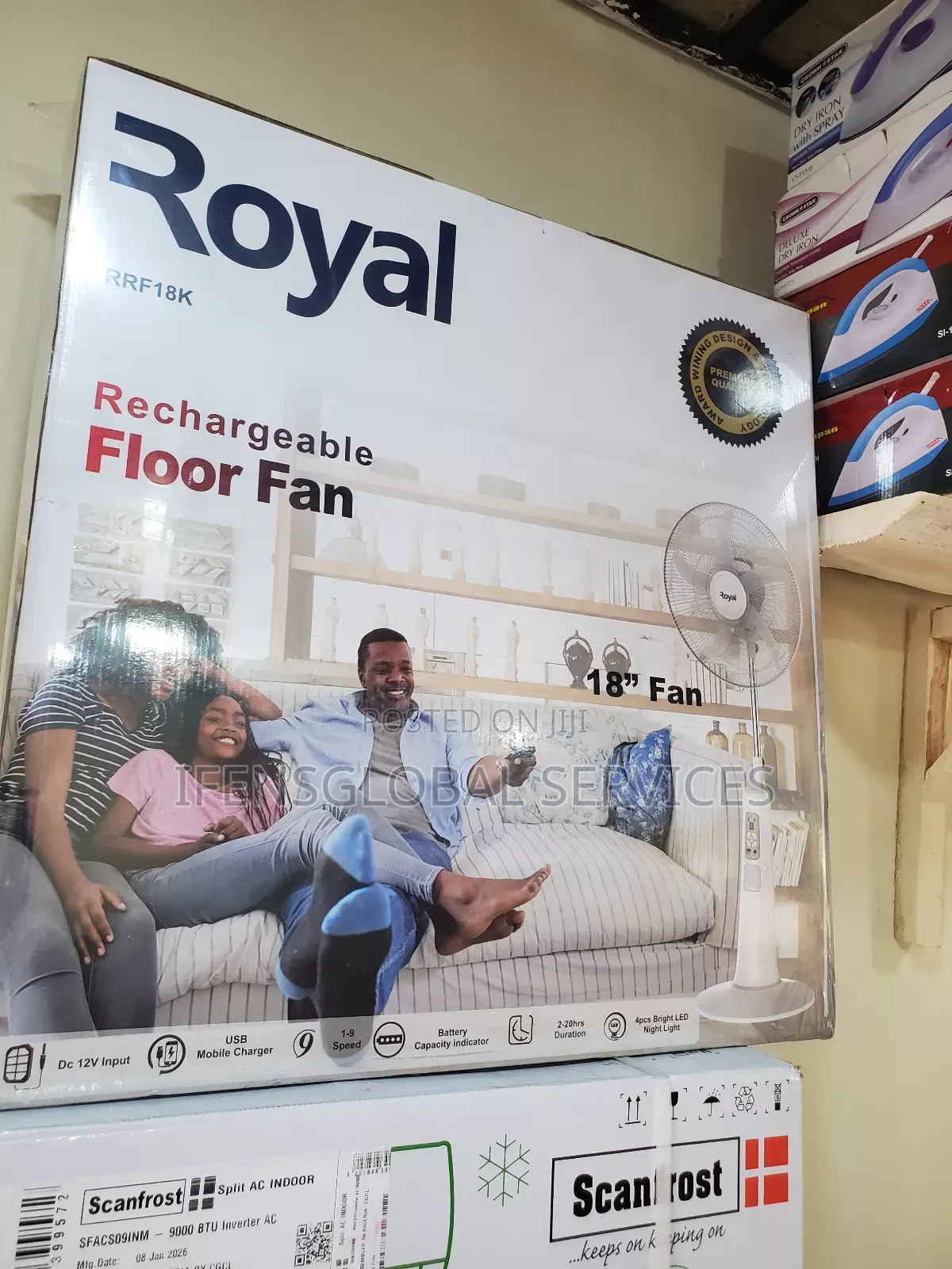 Royal 18" Rechargeable Fan
