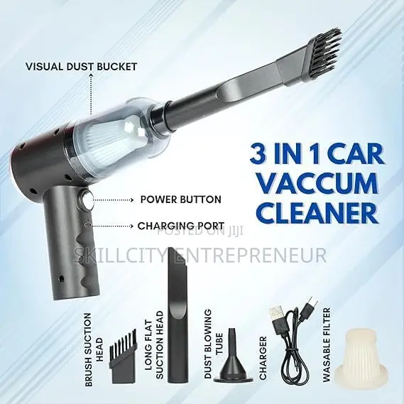 3-in-1 Rechargeable Car Vacuum Cleaner