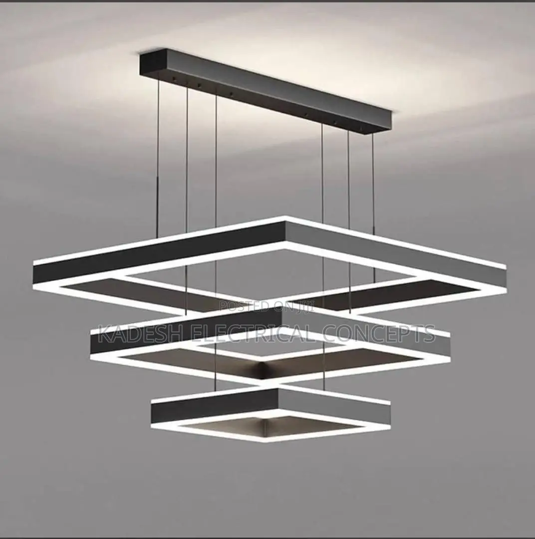 Modern Square Led Pendant Lamp Table Dining Living Room Hanging Light