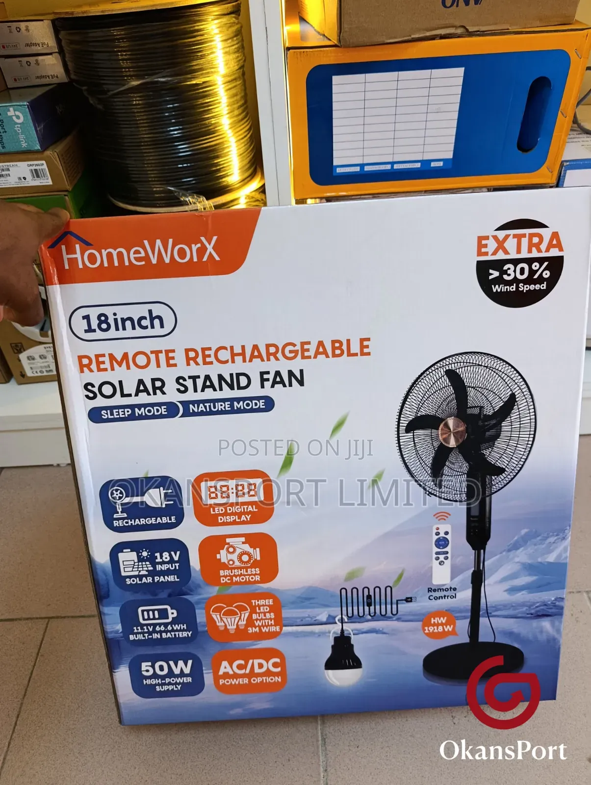 Solar Fan 16 18 Inch Rechargeable/ Floor Fan Solar Light Battery Ac Dc