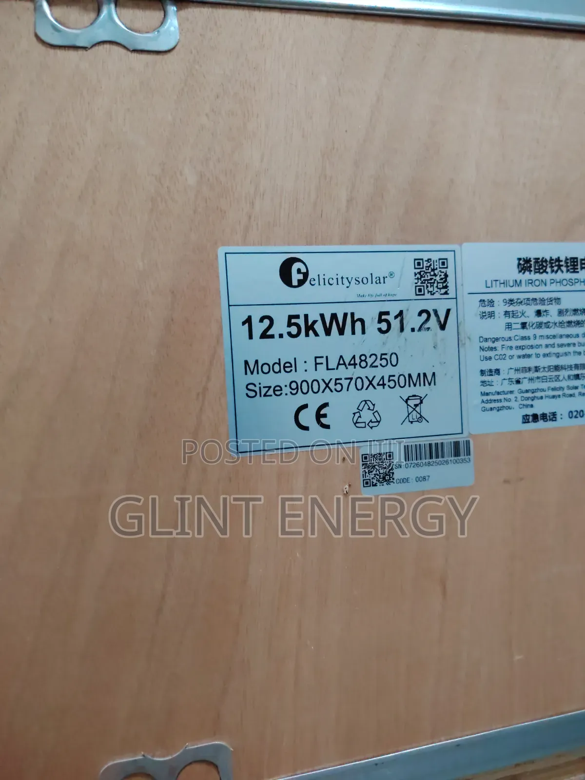 12kwh 51.2v Felicity Lithium Battery