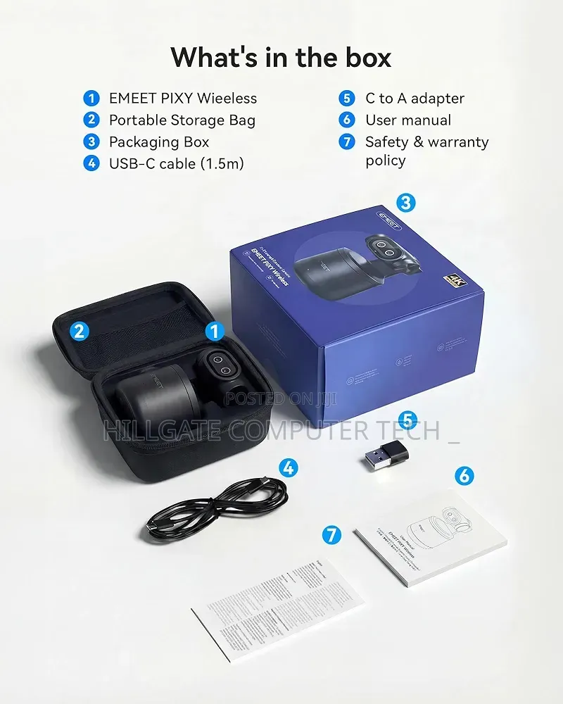 Emeet Pixy Wireless Dual Lens Ai Tracking PTZ Streaming Camera