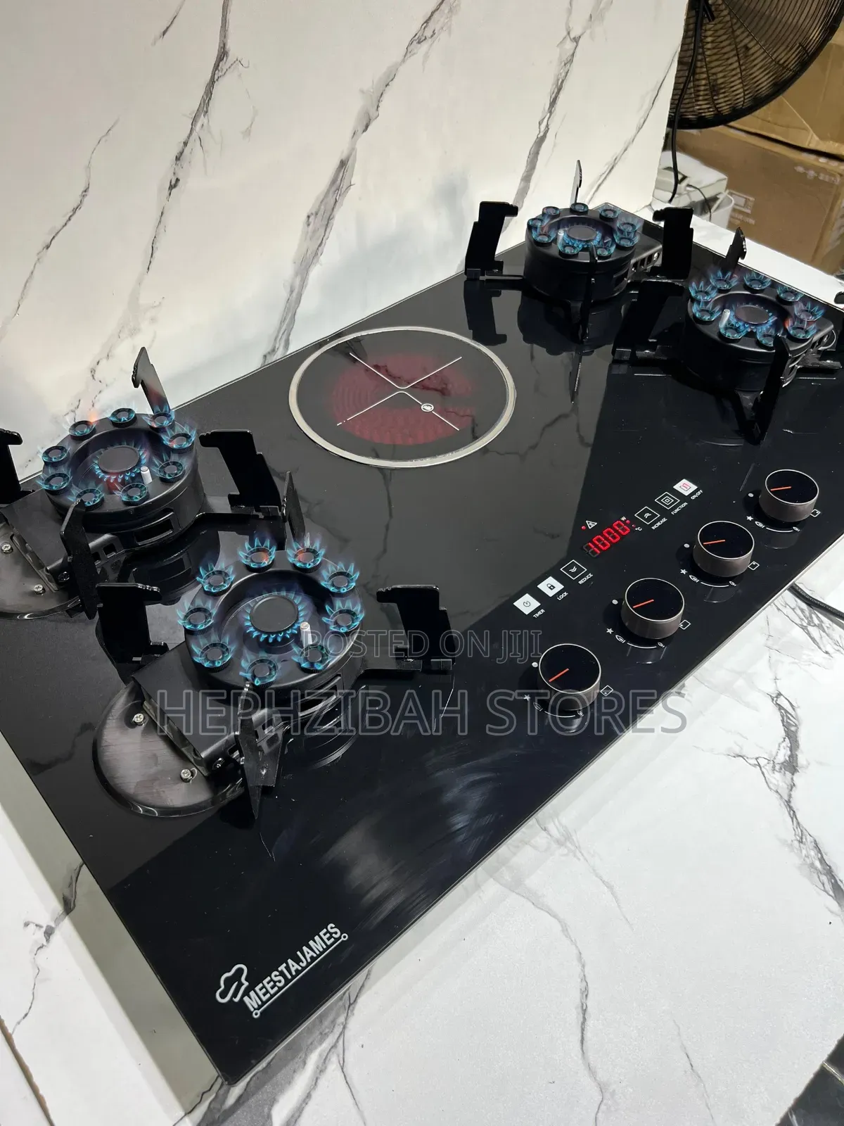 Meestajames Original 4 Gas Burner 1 Electric Cooker Flip Up Burner