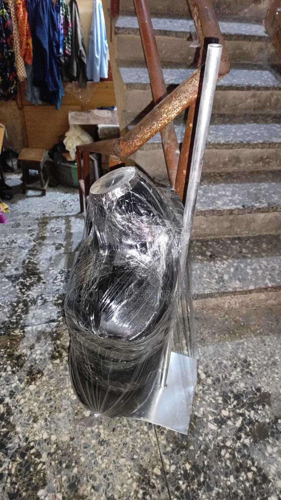 Black Body Male Body Form With Iron Base