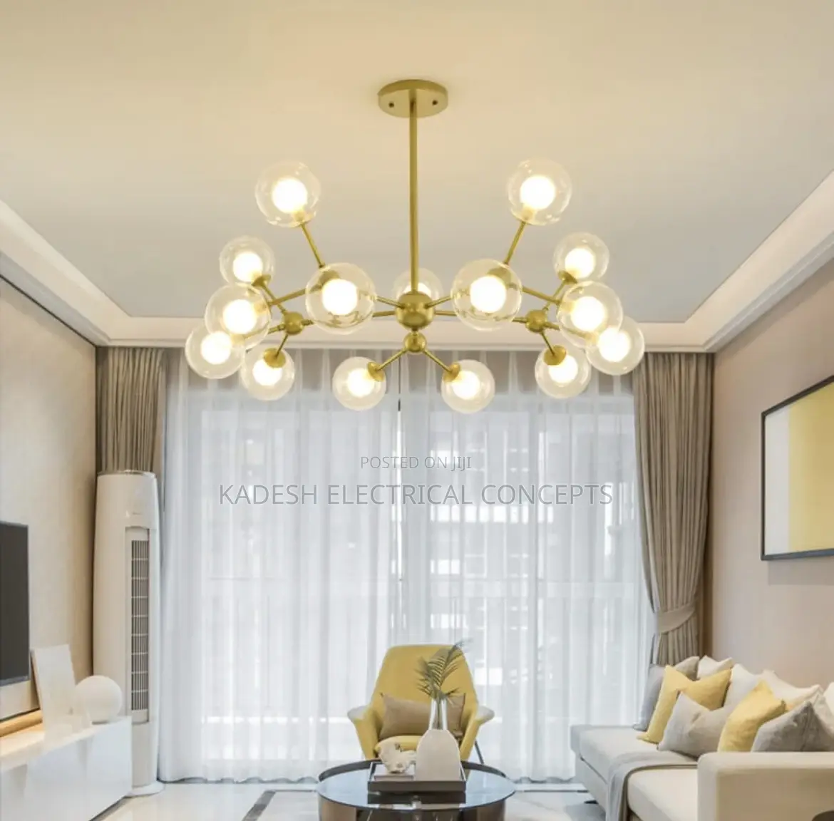 Modern Glass Ball Chandelier Led Ceiling Light Living Room Bedroom