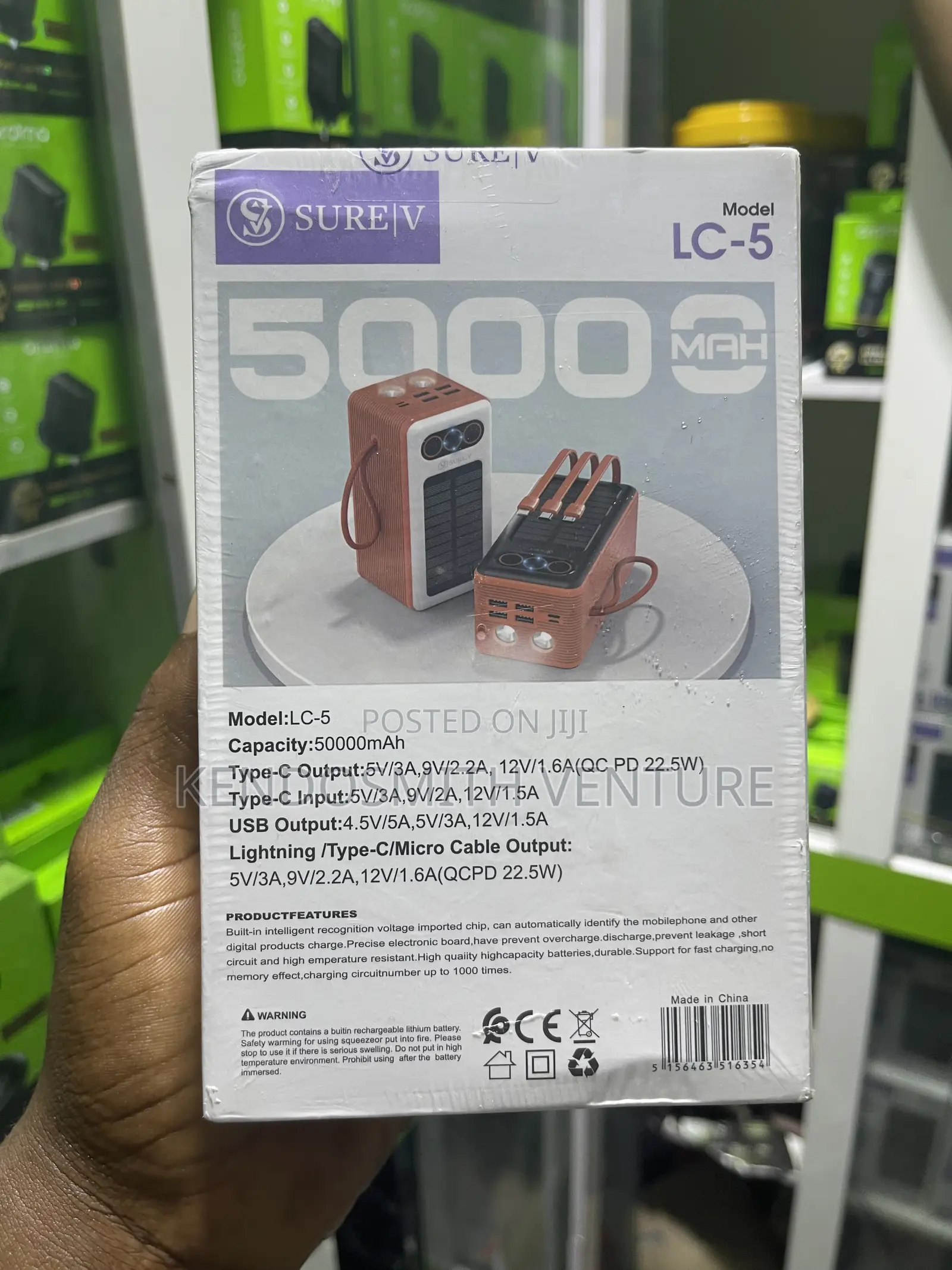 Sure!V Lc-5 50000mah Solar Charging Power Bank – 22.5w Fast Charging