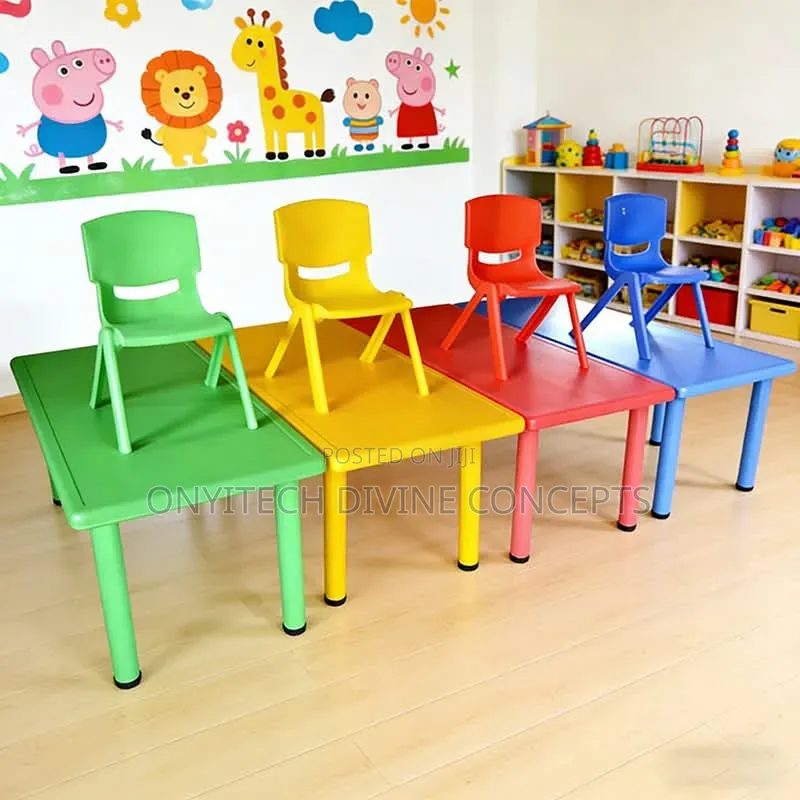Kindergarten Square Table With 4 Chairs