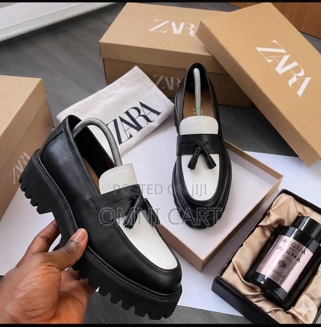 Prada Zara Monochrome Two-Tone Luxury Penny Tassel Leather Loafers