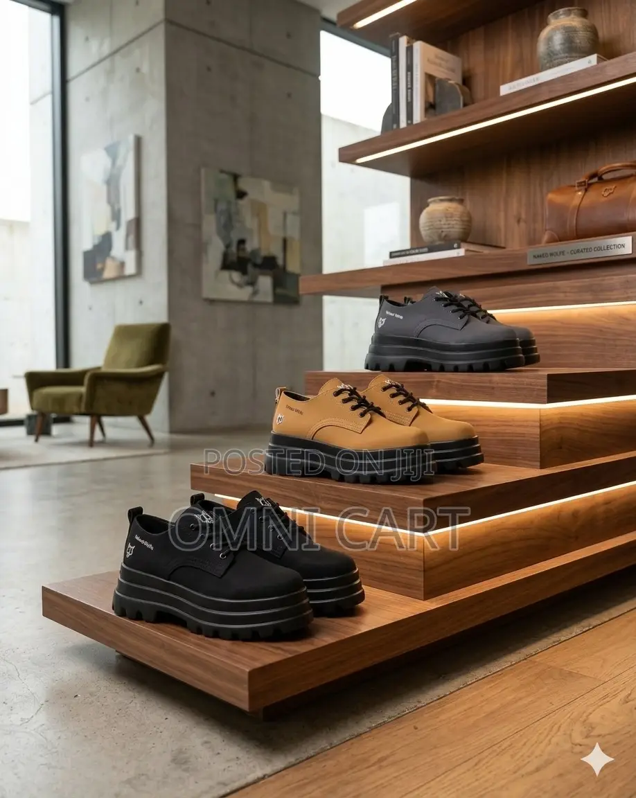 Naked Wolfe Luxury Low-Top Thick Sole Platform Leather Derby Shoes