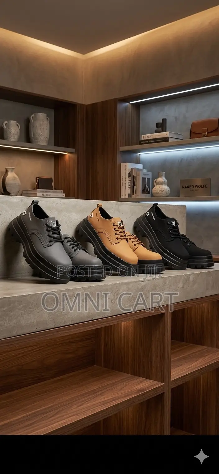 Naked Wolfe Luxury Low-Top Thick Sole Platform Leather Derby Shoes
