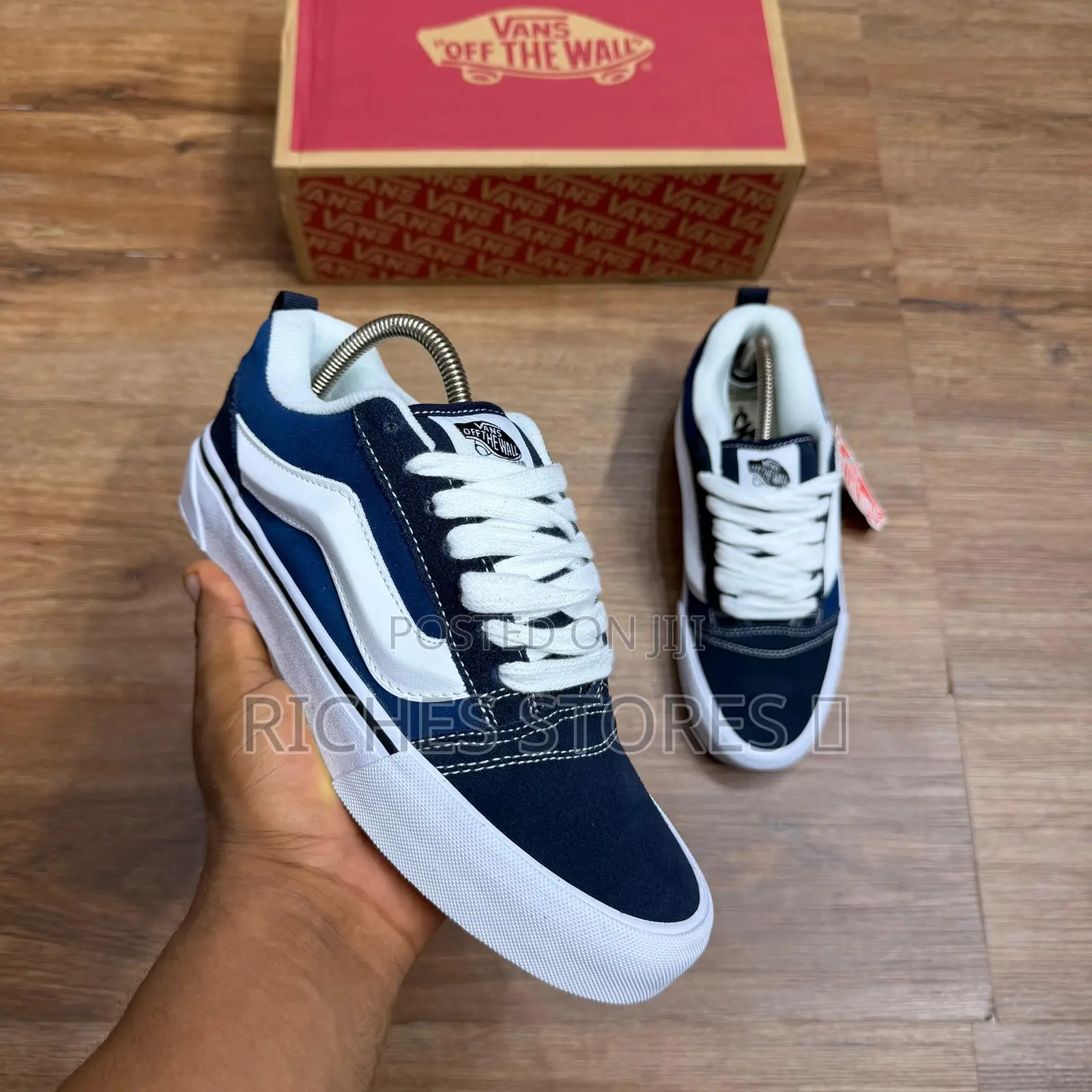 Vans Knu Skool Navy White Sneakers 
Now Available in Store