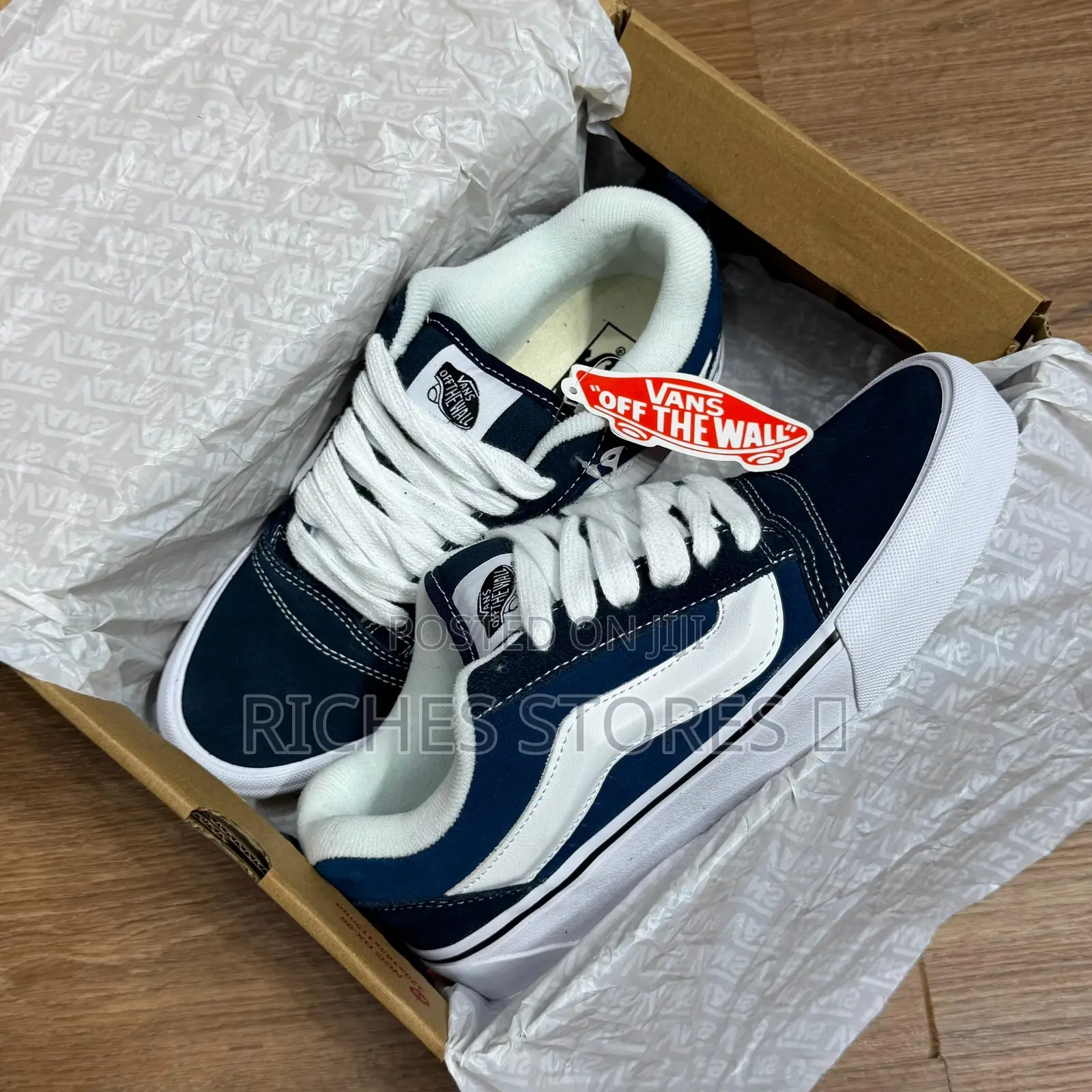 Vans Knu Skool Navy White Sneakers 
Now Available in Store
