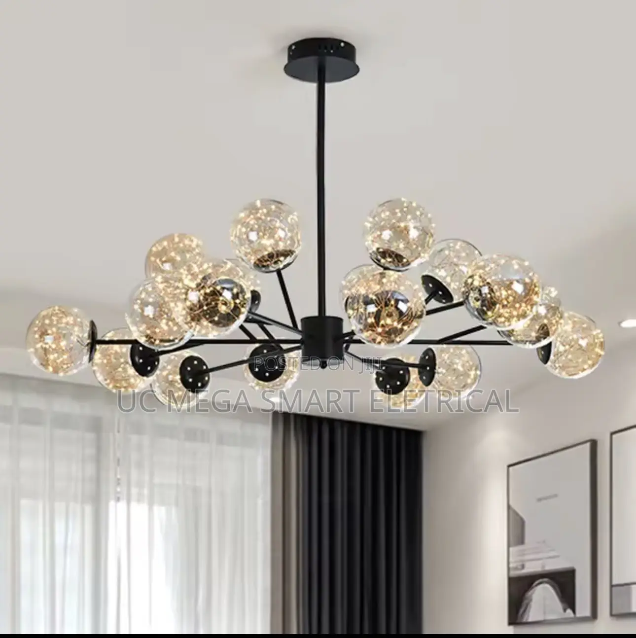 Nordic Chandeliers for Living Room Dining Bedroom Decor Black Luxury