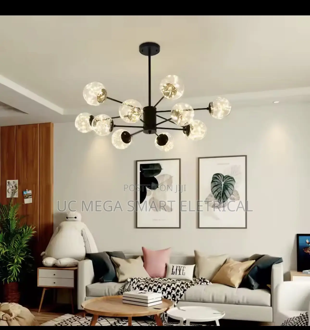 Nordic Chandeliers for Living Room Dining Bedroom Decor Black Luxury