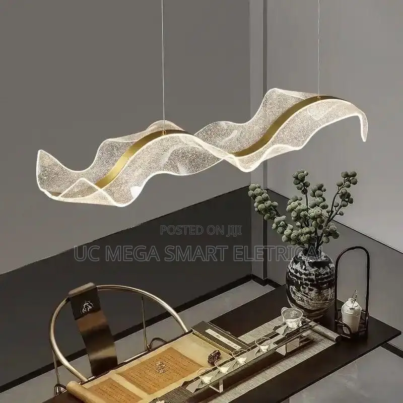 Nordic Creative Led Chandelier Design Long Wave Pendant Lights Rest