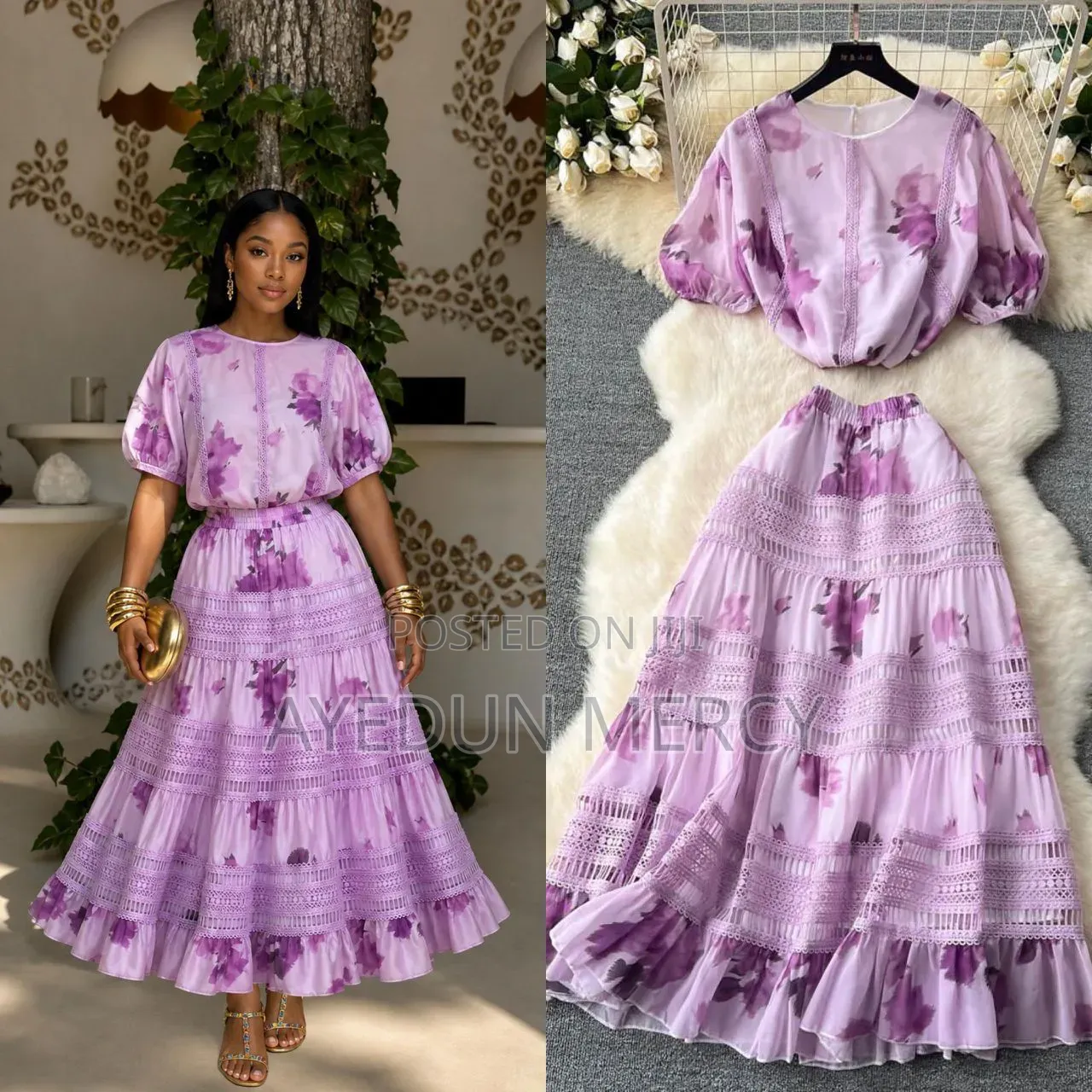 Ladies 2in1 Multi Color Dress