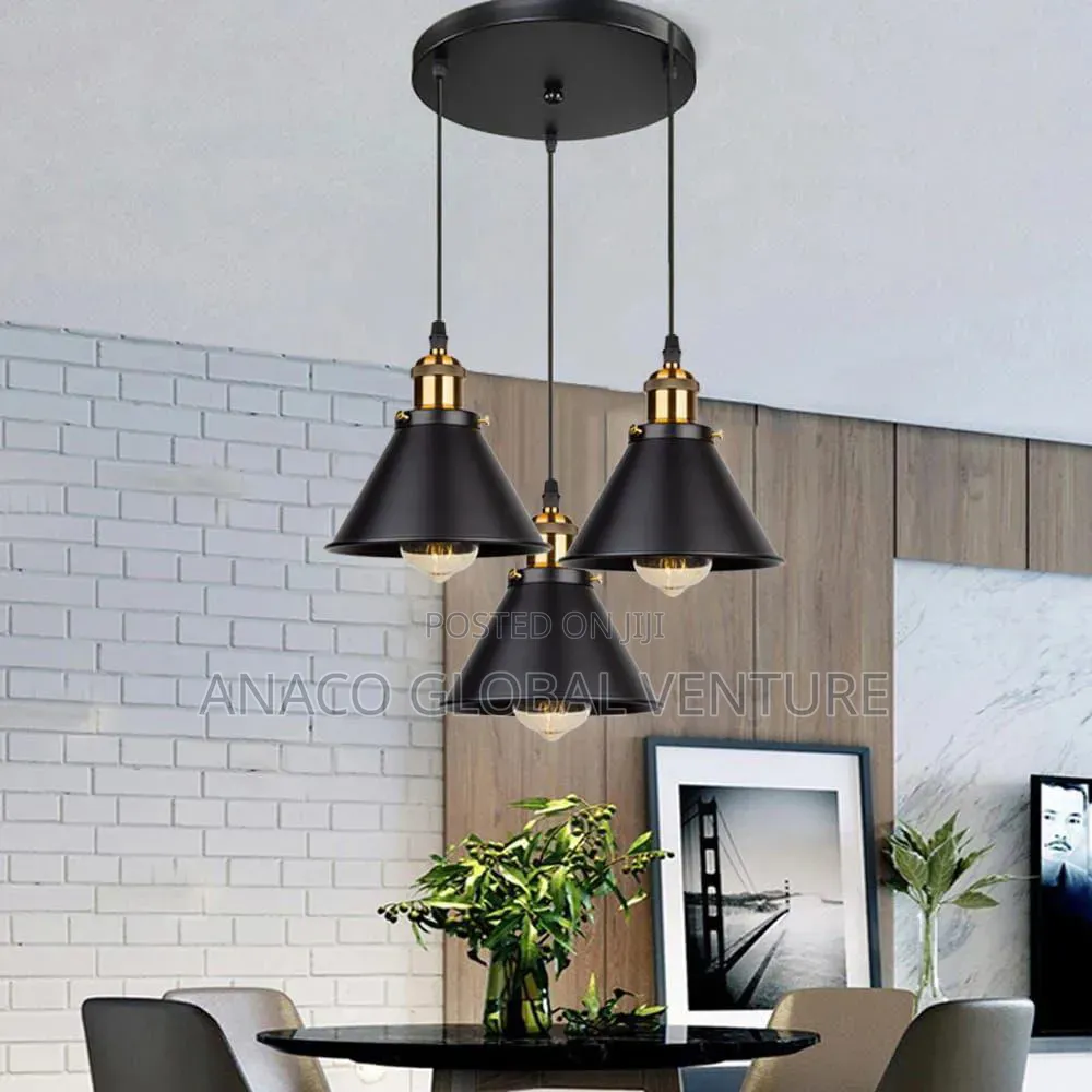 Classic Pendant Light 3 in 1 Black Body