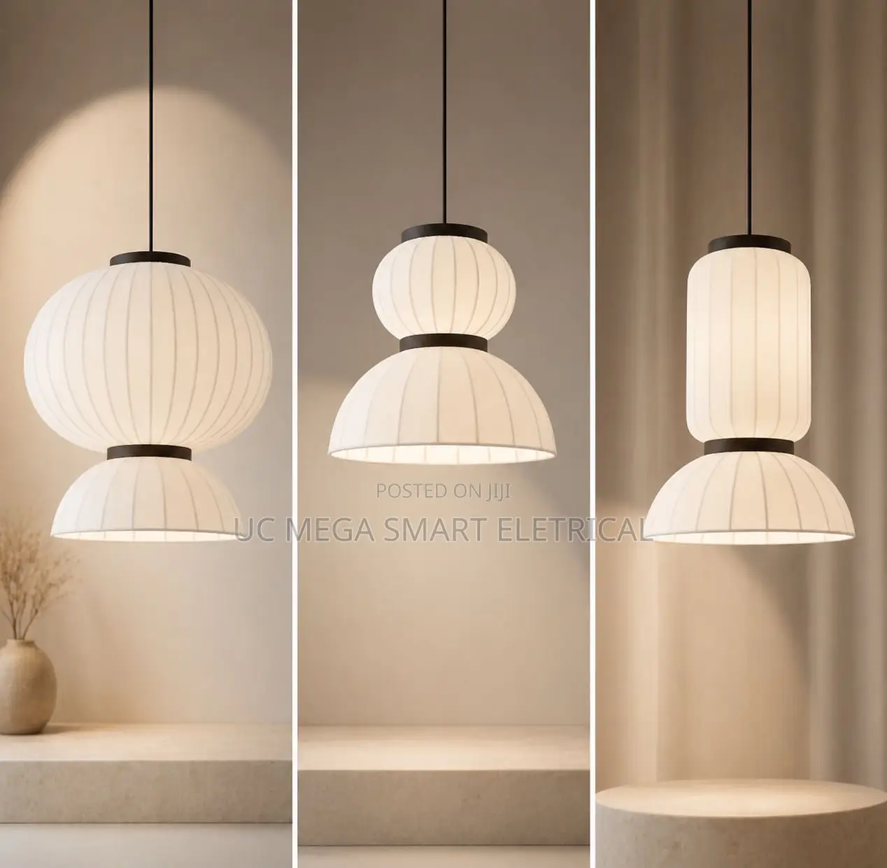 Nordic Wabi-Sabi Style Silk Pendant Light Creative Lantern Design