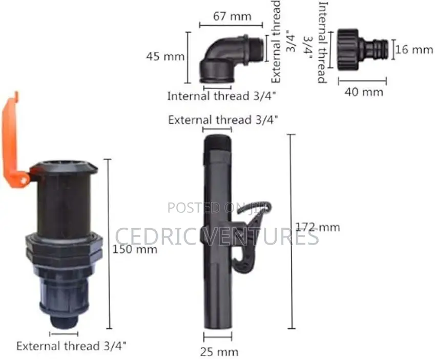 Quick 3/4" Water Intake Valve for Garden Irrigation System