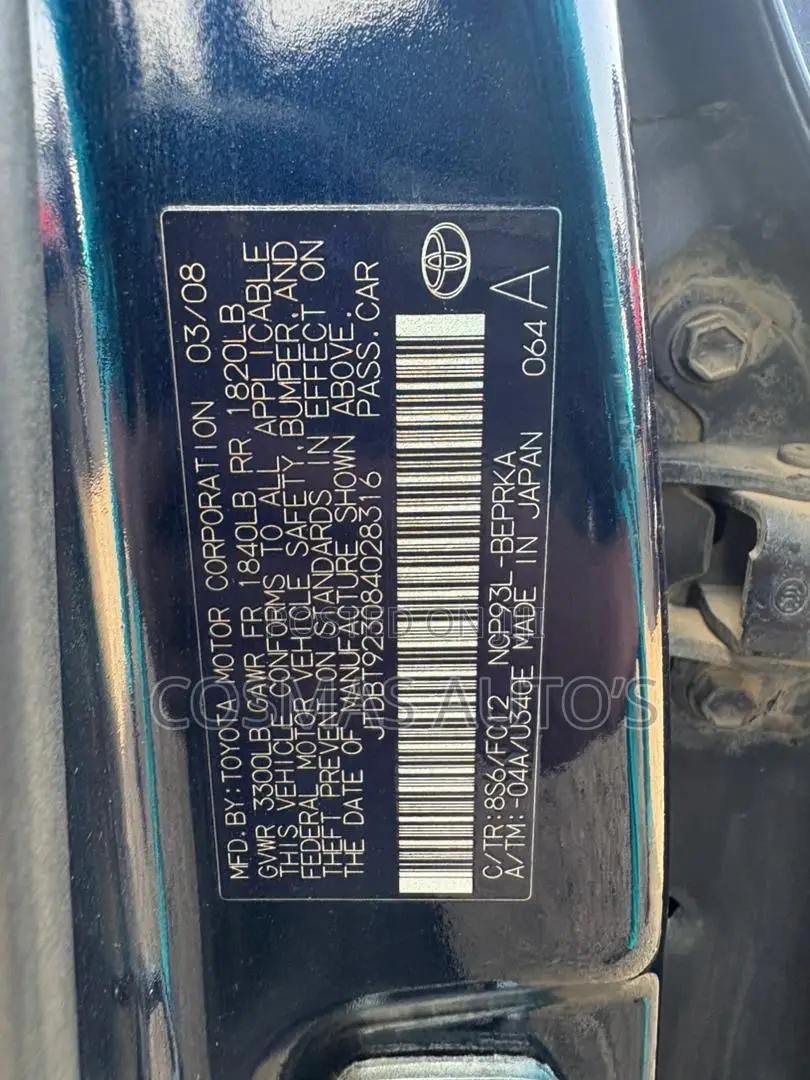 Toyota Yaris 2008 Blue