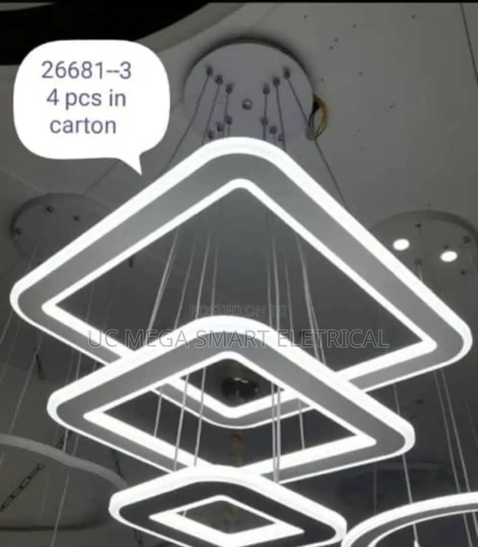 Square Led Chandelier for Living Room Dining Room Kitchen Bedroom