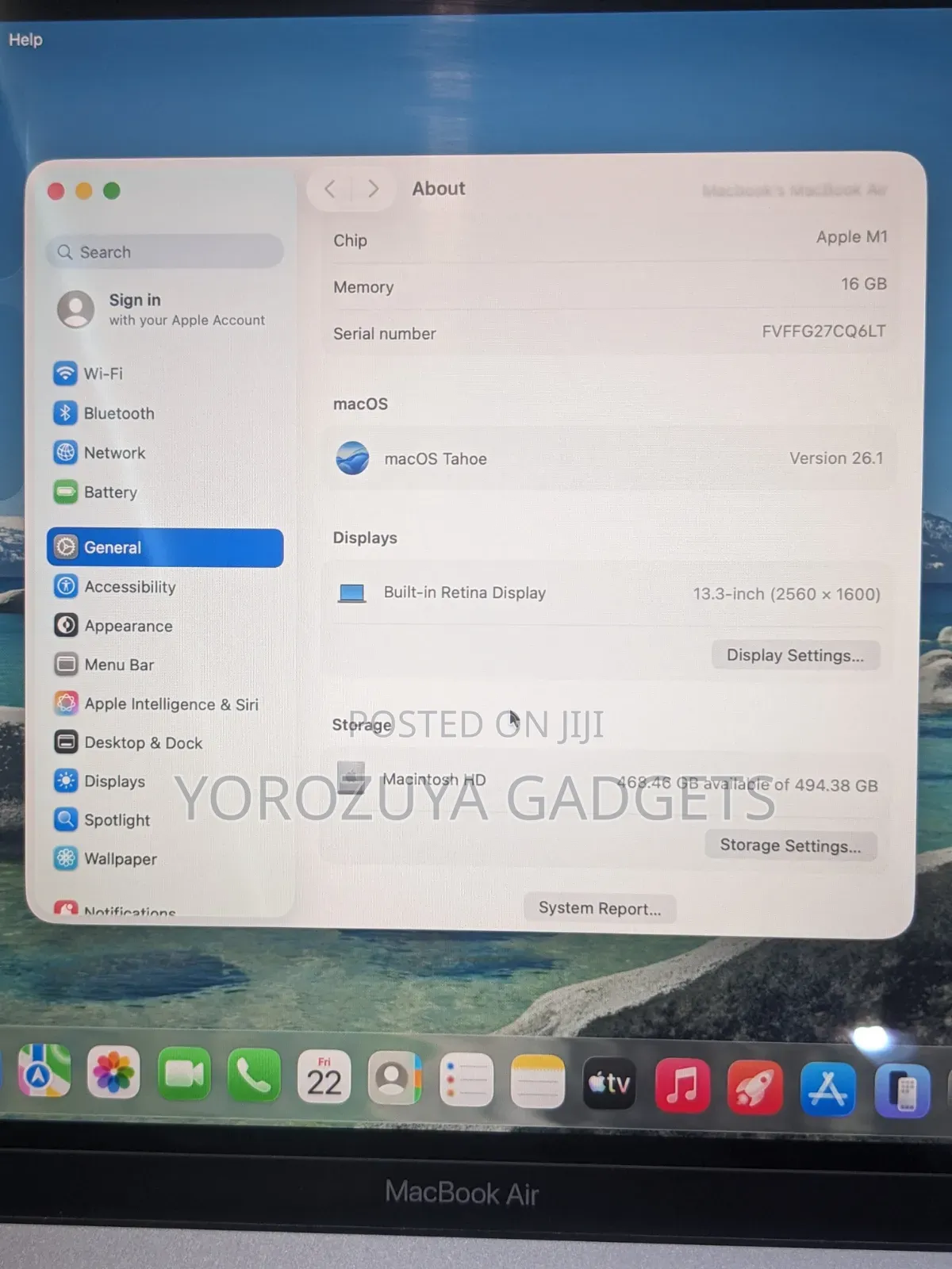 Laptop Apple MacBook Air 2020 M1 16GB Apple M1 SSD 500GB