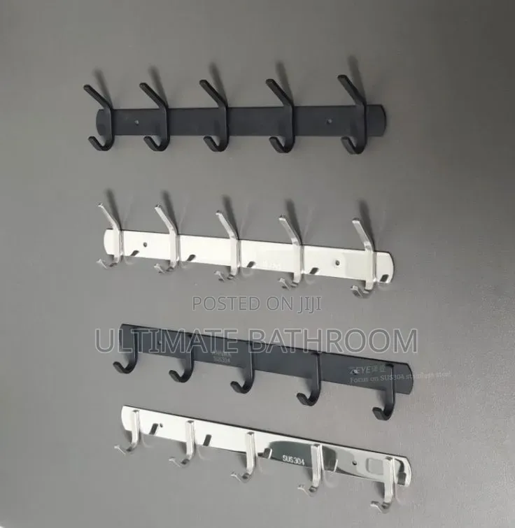 5 in 1 Black and Chrome Coat Hook