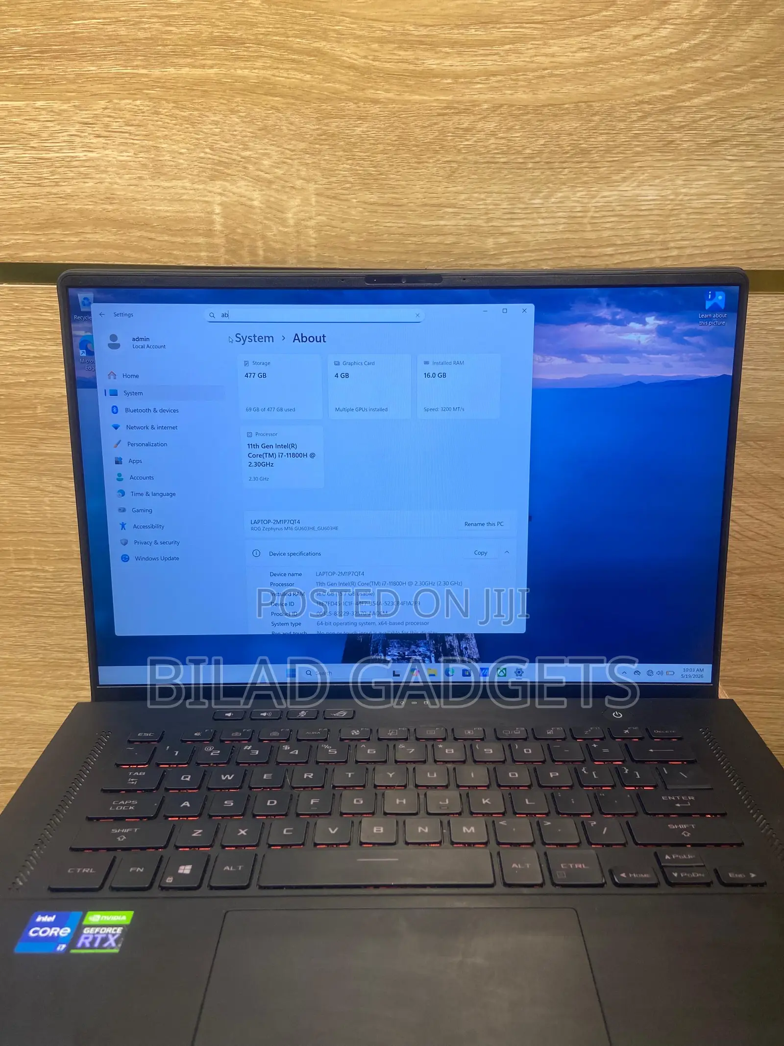 Laptop Asus ROG Zephyrus M15 GU502LU 16GB Intel Core i7 SSD 512GB