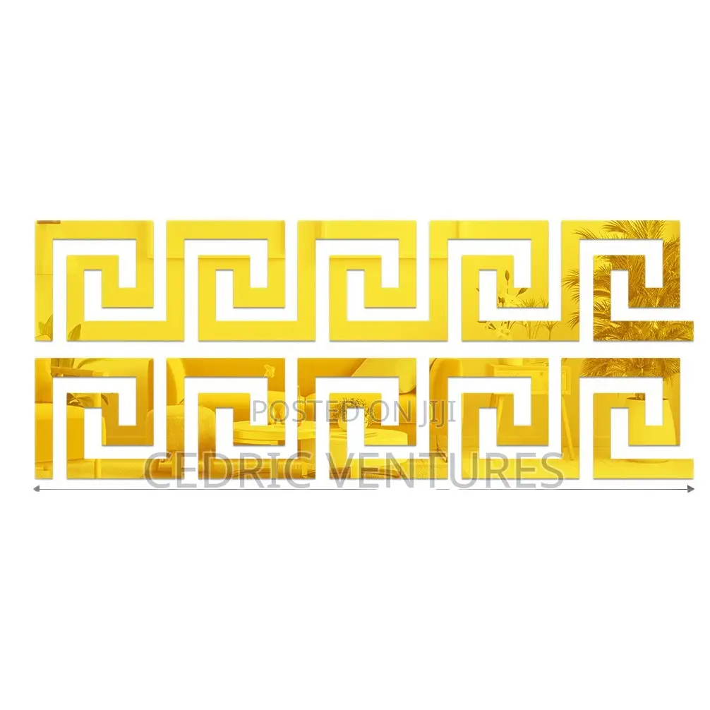 10pcs Self-Adhesive Acrylic Mirror Wall Stickers Gold - 10 X 10 Cm