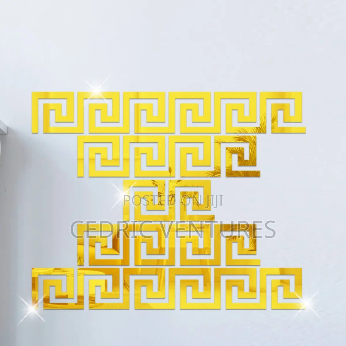 10pcs Self-Adhesive Acrylic Mirror Wall Stickers Gold - 10 X 10 Cm